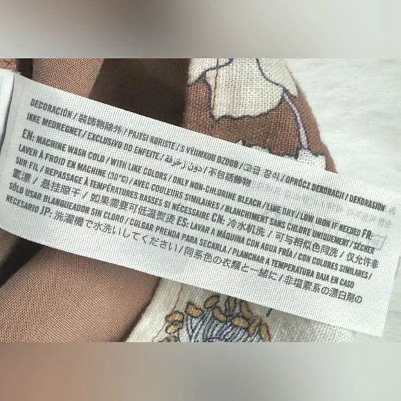 NWT A&F light brown floral print Halter Linen-Blend Mini Dress - Picture 12 of 12